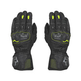 VIATERRA Grid Full Gauntlet Motorcycle Riding Gloves - Hi-Viz - Motodrift
