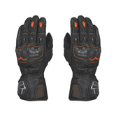 VIATERRA Grid Full Gauntlet Motorcycle Riding Gloves - Orange - Motodrift