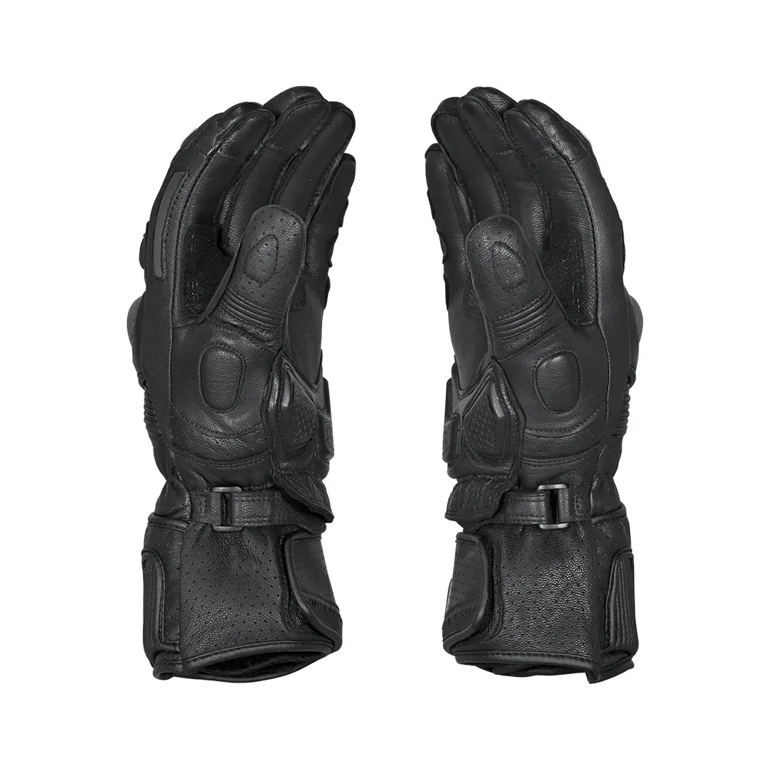 VIATERRA Grid Full Gauntlet Motorcycle Riding Gloves - Orange - Motodrift
