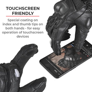 VIATERRA Grid Full Gauntlet Motorcycle Riding Gloves - Orange - Motodrift