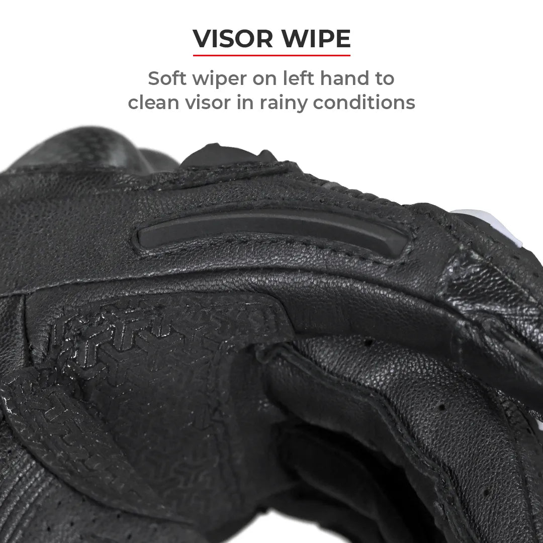 VIATERRA Grid Full Gauntlet Motorcycle Riding Gloves - Orange - Motodrift