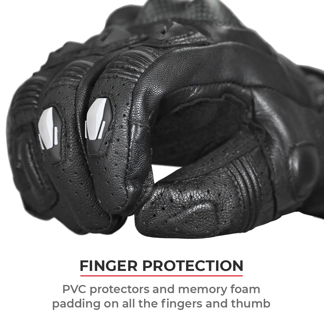 VIATERRA Grid Full Gauntlet Motorcycle Riding Gloves - Orange - Motodrift