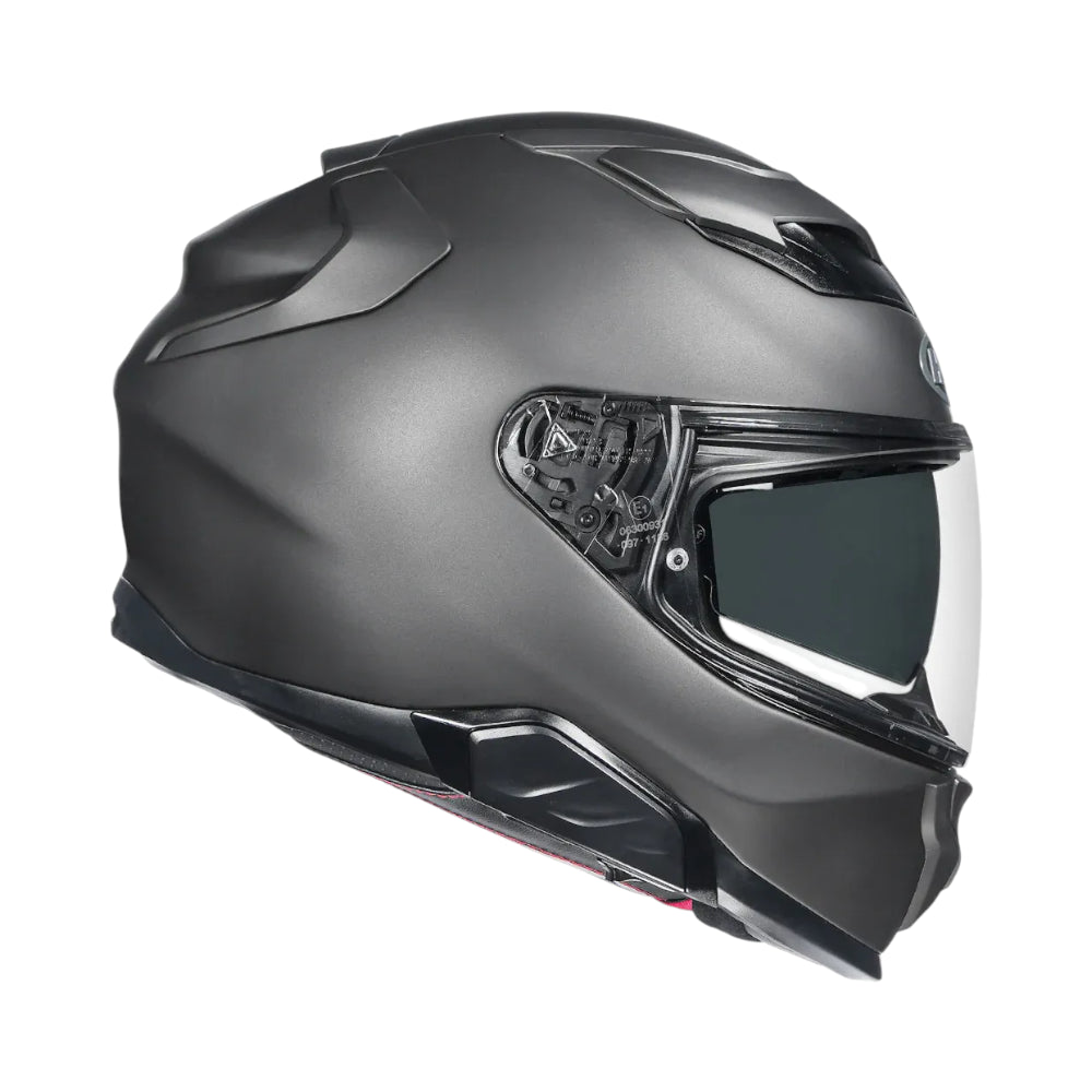 Gray motorcycle helmet on a white background
