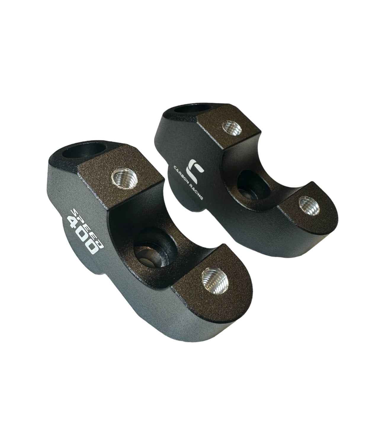 Carbon Racing Pull-Back Handlebar Risers For Triumph Scrambler 400 X (Offset) - Motodrift