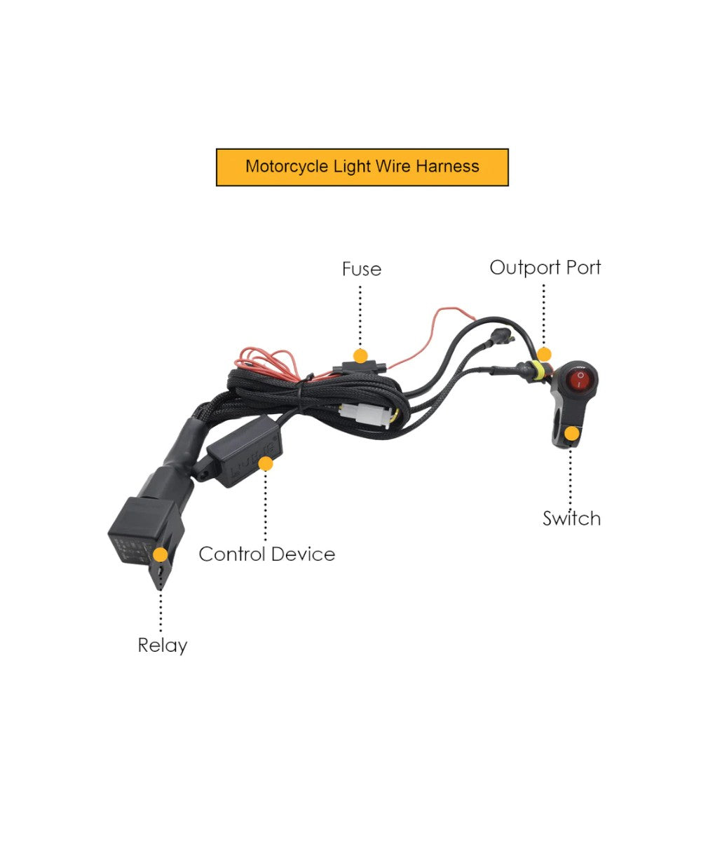 HJG 5 LED Round With Harness - 50W - Motodrift
