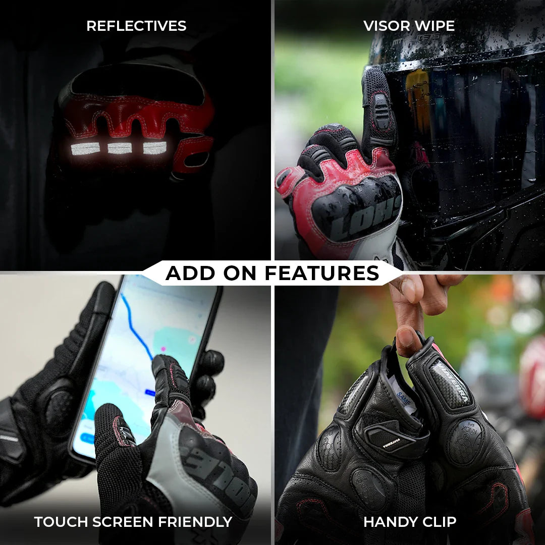 Viaterra Holeshot Pro Semi-Gauntlet Riding Gloves - Motodrift