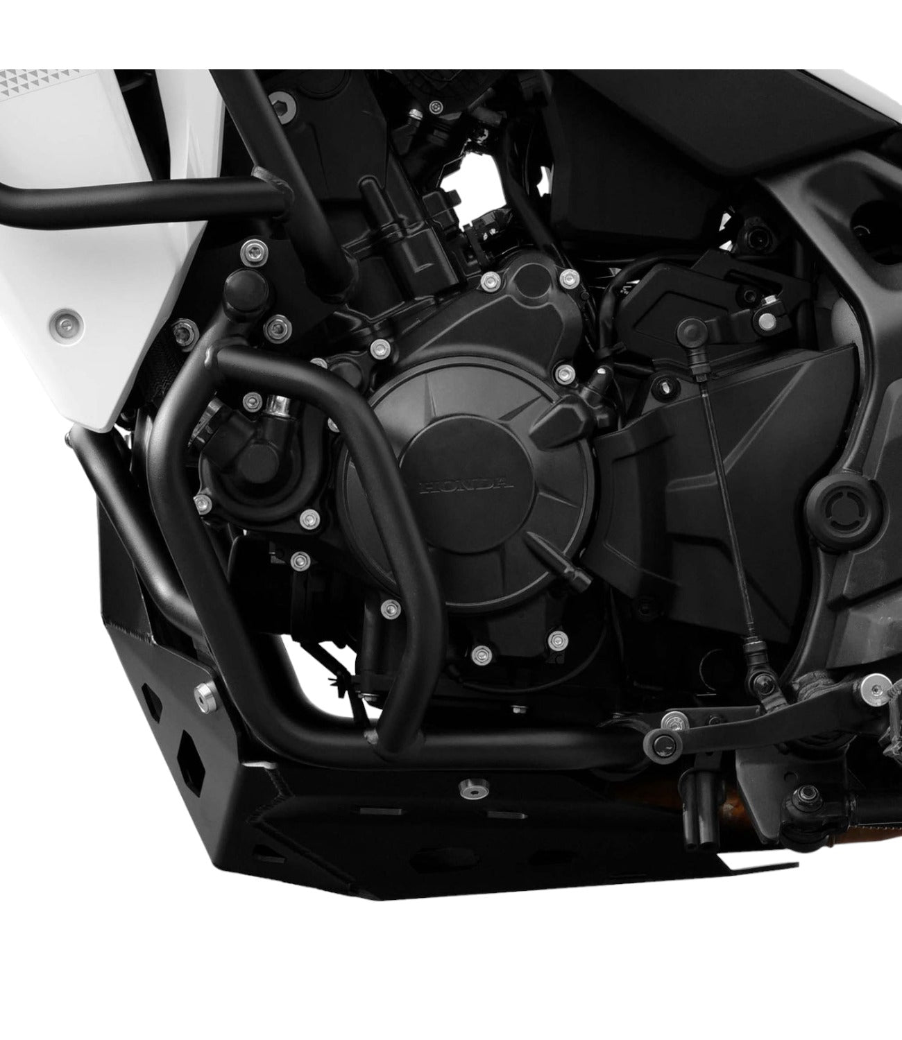 SRC Upper & Lower Crash Bars With Bash Plate For Honda Transalp XL 750 (Black) - Motodrift