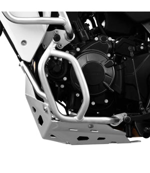 SRC Upper & Lower Crash Bars With Bash Plate For Honda Transalp XL 750 S.S Silver - Motodrift