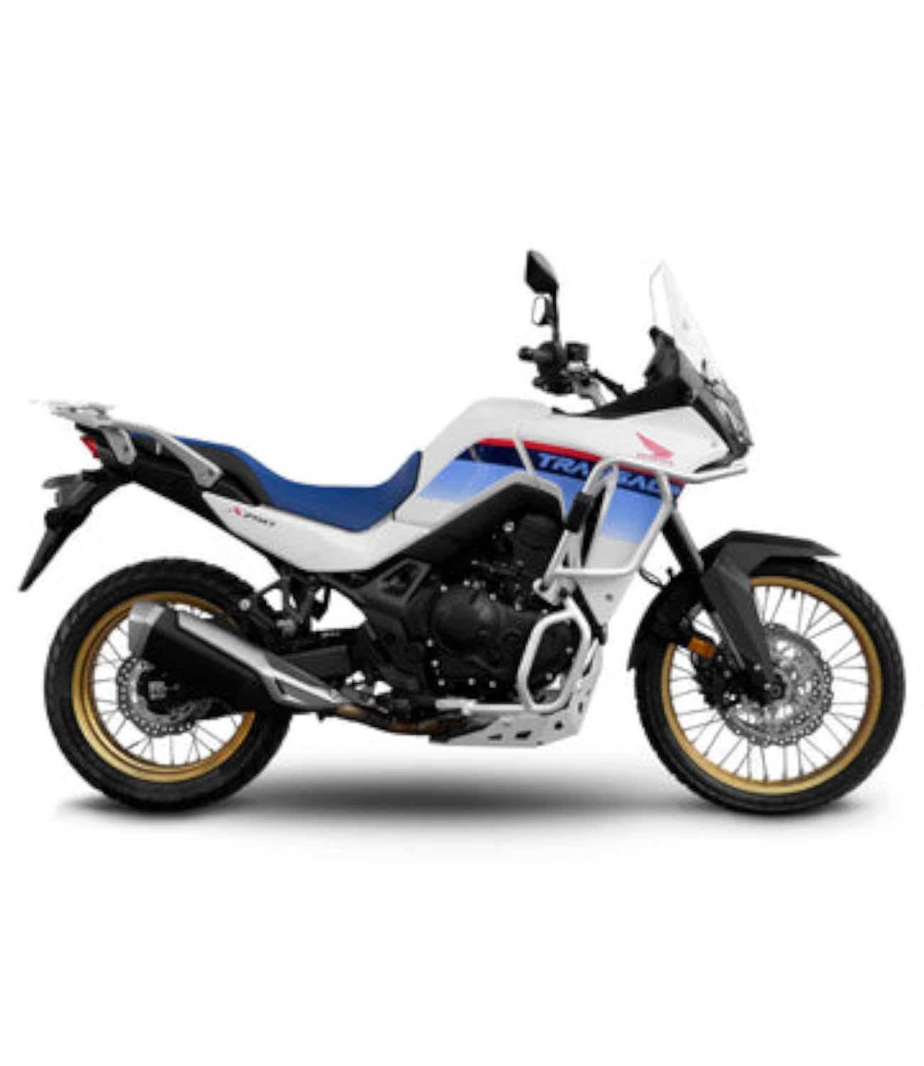 SRC Upper & Lower Crash Bars With Bash Plate For Honda Transalp XL 750 (S.S Silver) - Motodrift