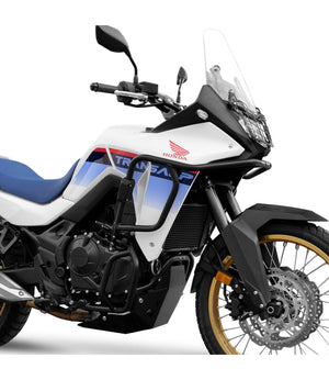 SRC Upper & Lower Crash Bars With Bash Plate For Honda Transalp XL 750 Black - Motodrift