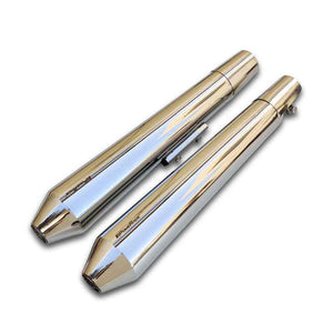 Powerage Slip-Ons Exhaust For RE 650 Twins Polish Finish - Long - Motodrift