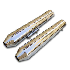 Powerage Slip-Ons Exhaust For RE 650 Twins Polish Finish - Short - Motodrift