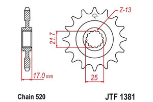 JT Sprocket Front (JTF1381-15T) For Honda NX 500 - Motodrift