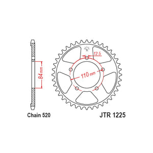JT Sprocket Rear (1225 - 41T) For Honda NX 500 - Motodrift