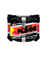 LGP Premium Aluminium KTM Graphics 45 Litres Top Box - Free Backrest and Balaclava - Motodrift