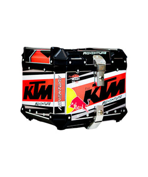 LGP Premium Aluminium KTM Graphics 45 Litres Top Box - Free Backrest and Balaclava - Motodrift