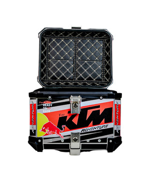 LGP Premium Aluminium KTM Graphics 45 Litres Top Box - Free Backrest and Balaclava - Motodrift