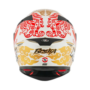 KYT TT Revo Enea Bastianini Indonesia Replica 2023 Gloss Pearl White