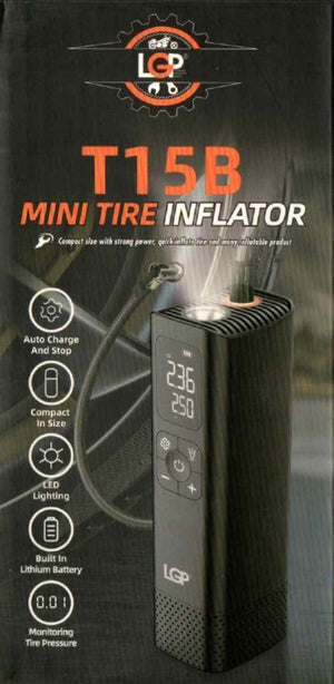 LGP Tyre Inflator T15B with Powerbank Option 4000 Mah Battery - Motodrift