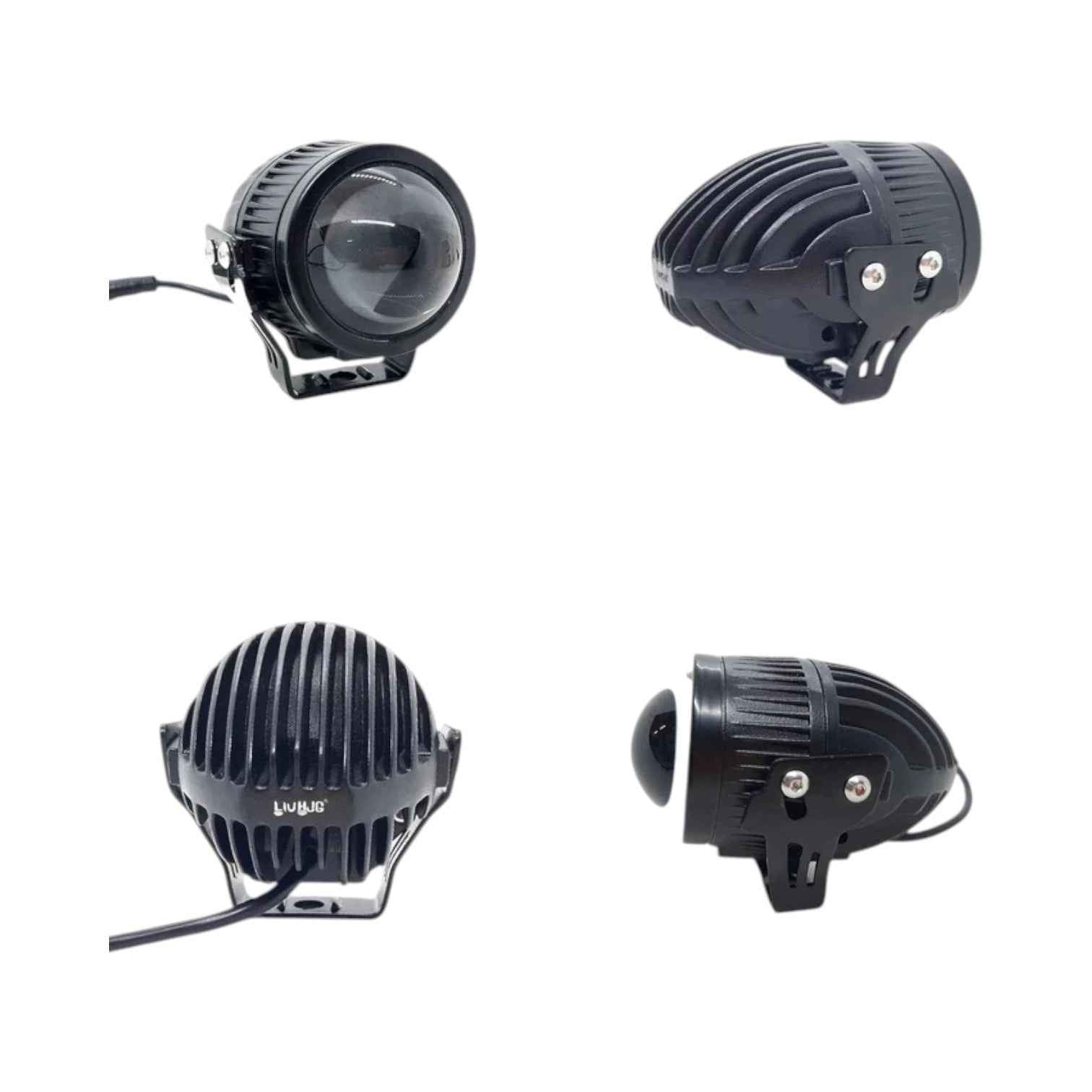 HJG J37 Single Projector Foglight 60W LED with Red DRL, Universal Fit