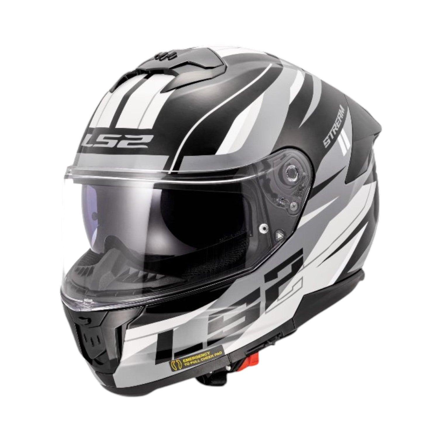 LS2 FF320 Stream II Bolt Matt Black White-06