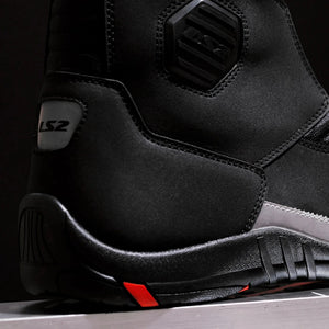 LS2 Goby waterproof touring motorcycle boots featuring reinforced ankle protection and reflective details.