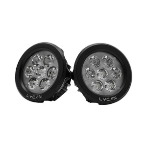 Two LED lights with 'LYCAN' branding on a white background