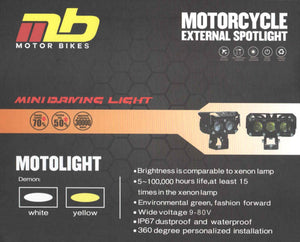 MB 3 LED Aux Light - 6 Months Warranty - Motodrift