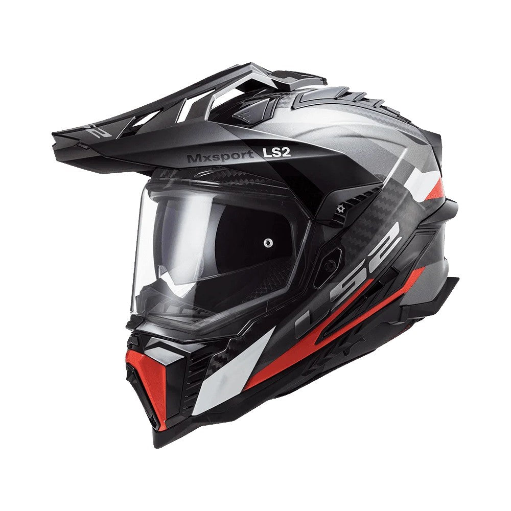LS2 MX701 Explorer Carbon Frontier Gloss Titanium Red