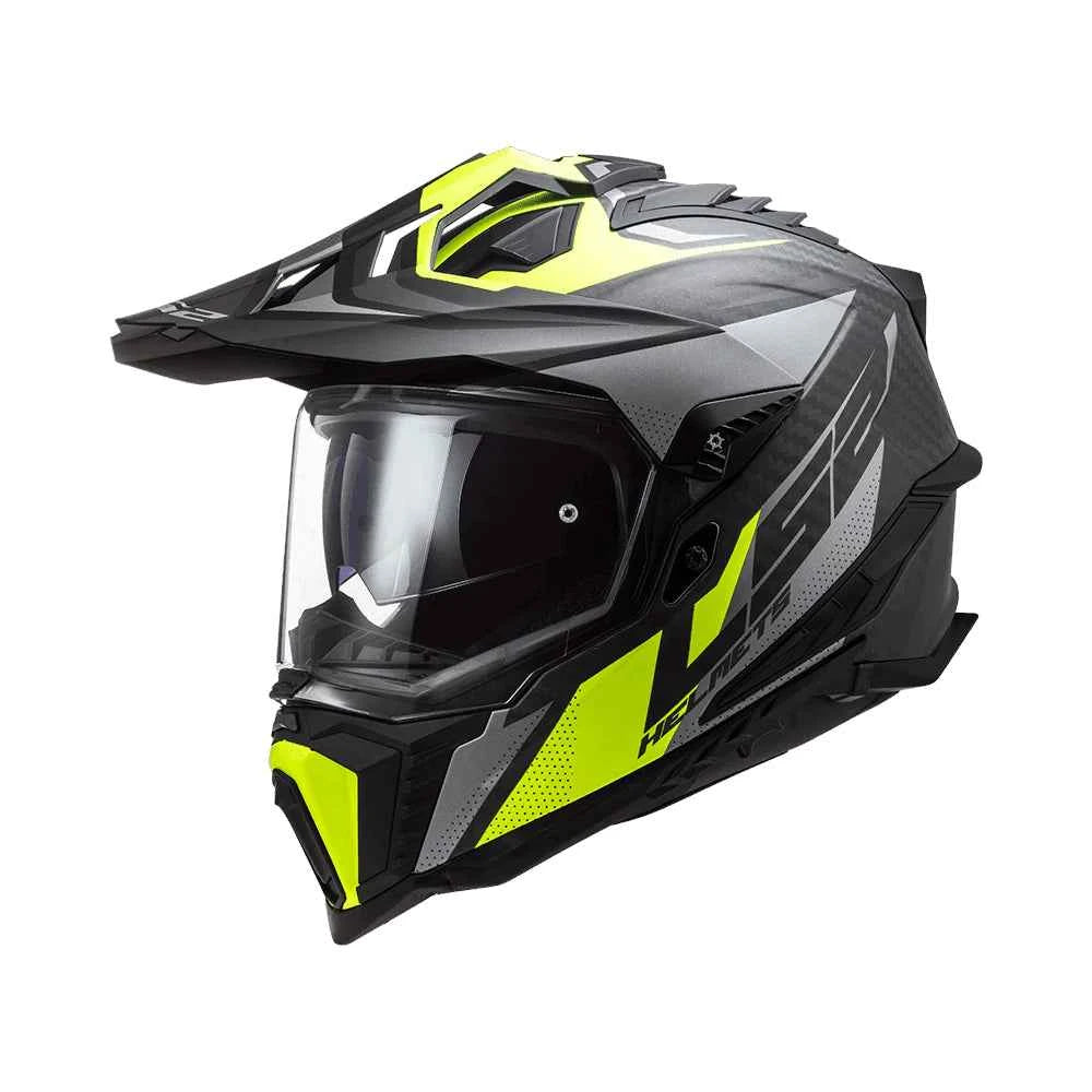 LS2 MX701 Explorer Carbon Focus Matt Titanium Hi-Viz Yellow