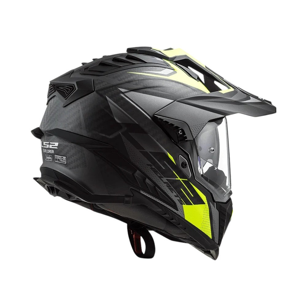 LS2 MX701 Explorer Carbon Focus Matt Titanium Hi-Viz Yellow