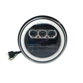 HJG 7 Inch New Round LED Headligh Fits in Jawa with High Beam, Low Beam (12V-80V 75W)