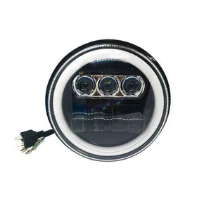 HJG 7 Inch New Round LED Headligh Fits in Jawa with High Beam, Low Beam (12V-80V 75W)