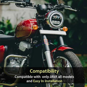 HJG 7 Inch New Round LED Headligh Fits in Jawa with High Beam, Low Beam (12V-80V 75W)