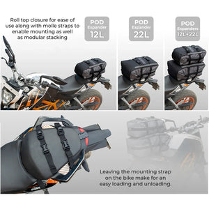 VIATERRA POD - 100% Waterproof Motorcycle Tail Bag - Motodrift
