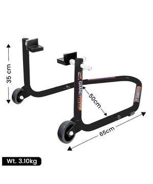 Grand Pitstop Dismantable Standard Rear Paddock Stand without Skate Wheels - Black - Motodrift