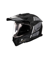 LS2 MX436 Pioneer II Hill Matt Black White - Motodrift