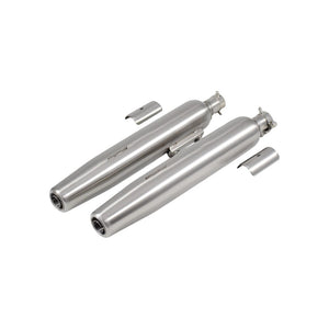 Powerage Slip-Ons Exhaust for RE Super Meteor 650 Brushed - Motodrift