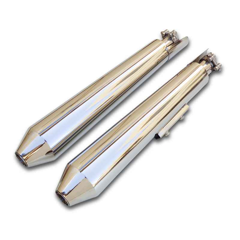 Powerage Slip-Ons Exhaust For RE 650 Twins Polish Finish - Long - Motodrift