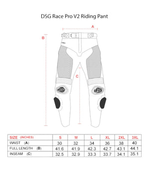 DSG Race Pro V2 Riding Pants (Black) - Motodrift