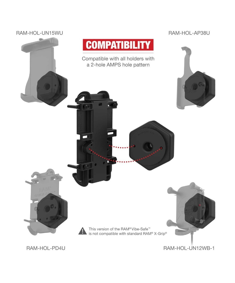 RAM Vibe-Safe with NPT Adapter For 2-Hole Holders - Motodrift