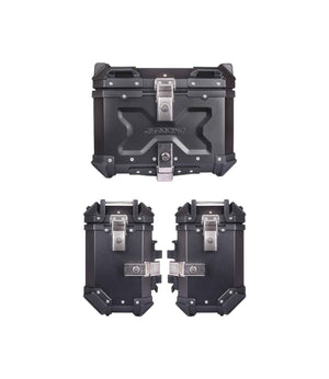 SET Of 3 Combo Of JB Premium Black Top Box + JB Premium Black Panniers - Motodrift