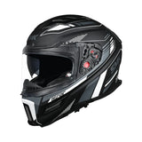 SMK Agnar Full Face Helmet – Revv, Matt Black, Tektron & Cyborg