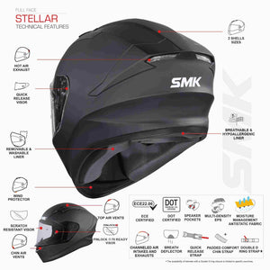 SMK Stellar Sports Stage Helmet - Motodrift
