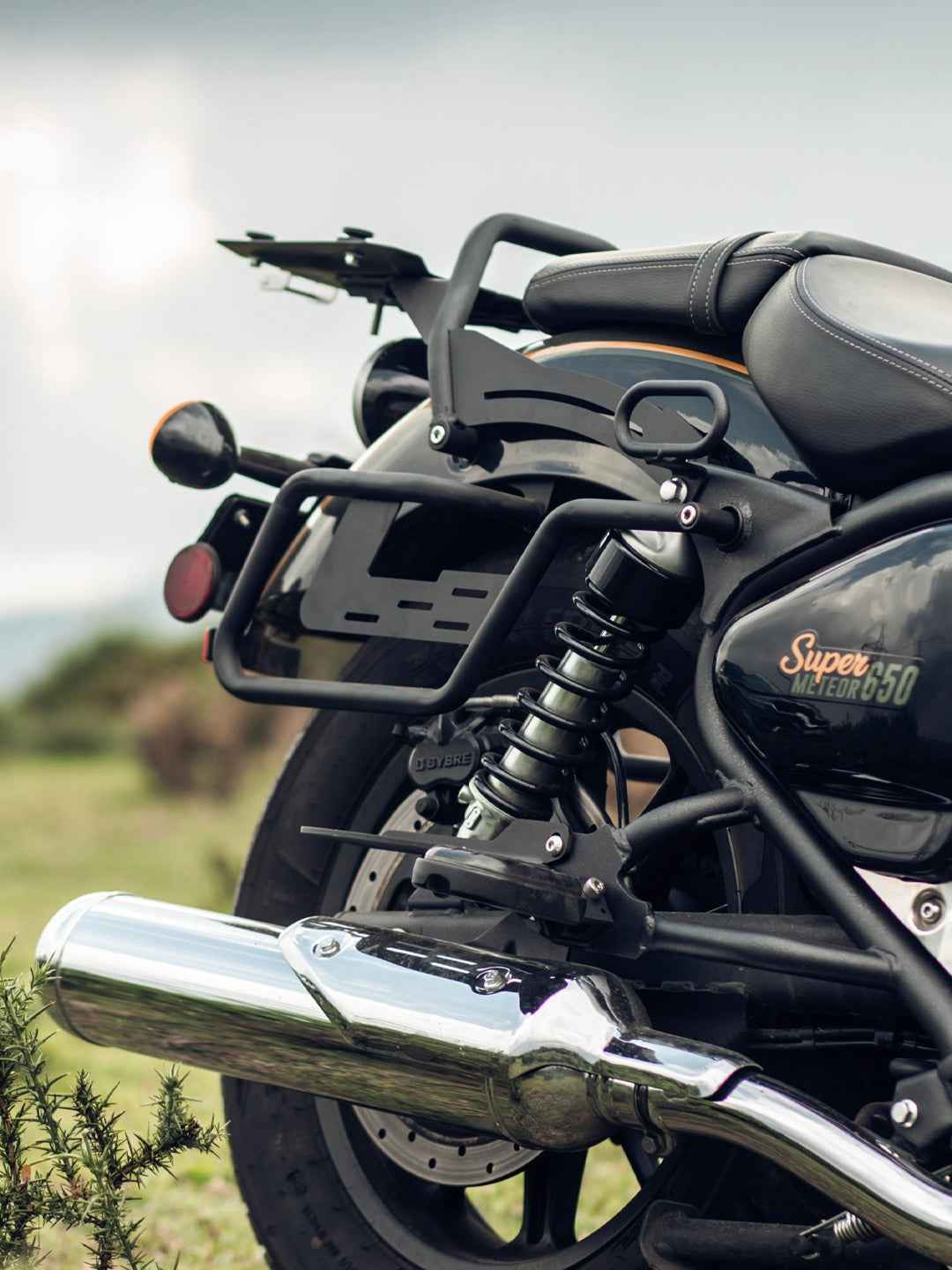 LCB Aviator Saddle Stays For Royal Enfield Super Meteor 650 (Black) - Motodrift