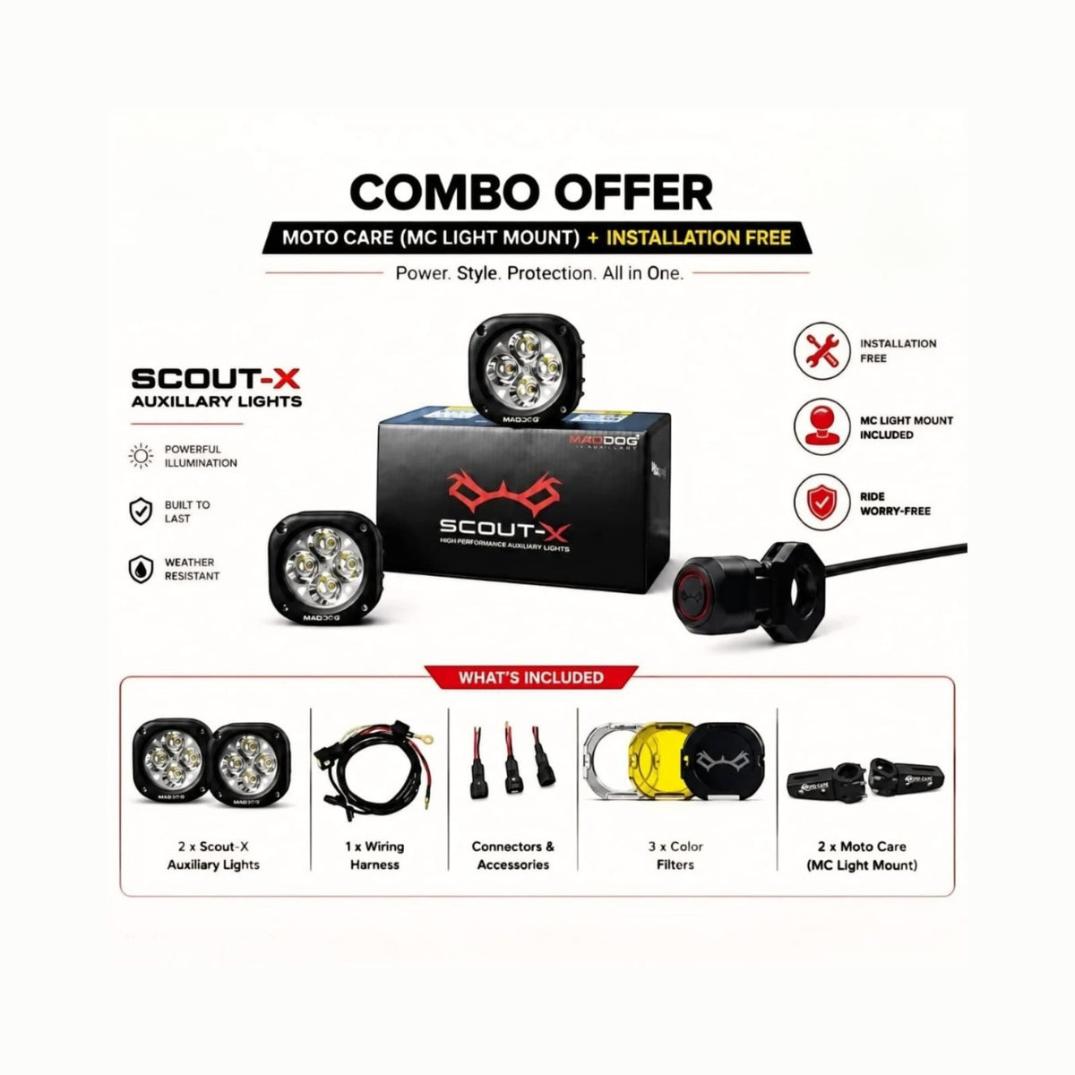 Maddog Scout X Combo - Wireharness Pro, Switch Pro & Filters