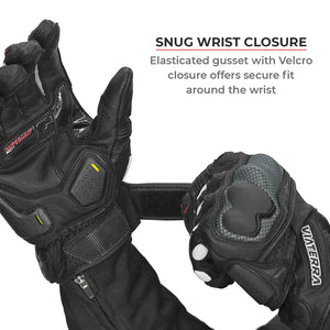 VIATERRA Shifter Short Motorcycle Leather Riding Gloves - Hi-Viz - Motodrift