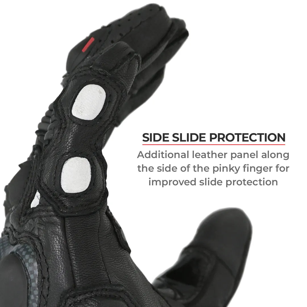 VIATERRA Shifter Short Motorcycle Leather Riding Gloves - Hi-Viz - Motodrift