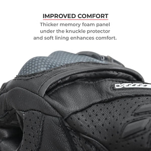 VIATERRA Shifter Short Motorcycle Leather Riding Gloves - Hi-Viz - Motodrift