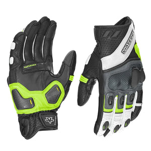 VIATERRA Shifter Short Motorcycle Leather Riding Gloves - Hi-Viz - Motodrift